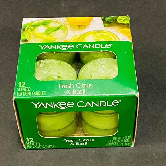 Yankee Candle 12 Tea Light Fresh Citrus & Basil - Picture 2 of 2